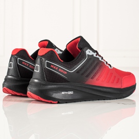 DK Zapatos deportivos para hombres en la plataforma negro rojo 1