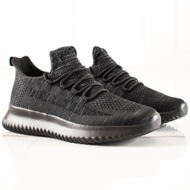 TRENDI Zapatillas de hombre cómodas negro gris 2