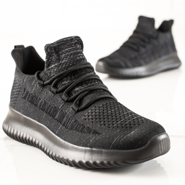 TRENDI Zapatillas de hombre cómodas negro gris 1