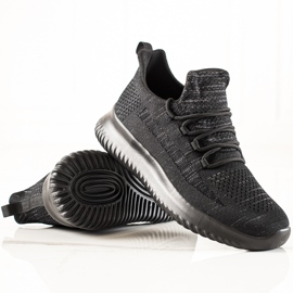 TRENDI Zapatillas de hombre cómodas negro gris 3