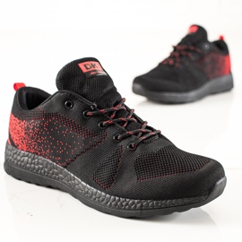 DK Zapatillas negras y rojas para hombre. negro rojo 4