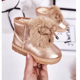 Botas de nieve para niños con piel Aurora Dorada Rosa dorado 2