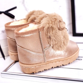 Botas de nieve para niños con piel Aurora Dorada Rosa dorado 3