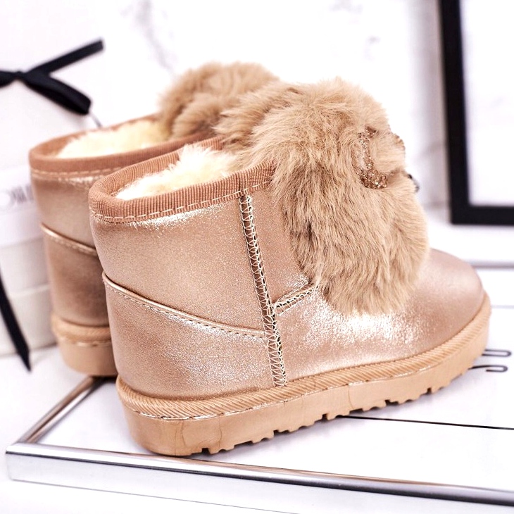 Botas de nieve para niños con piel Aurora Dorada Rosa dorado 3