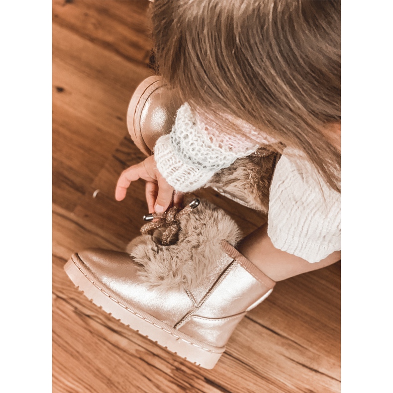 Botas de nieve para niños con piel Aurora Dorada Rosa dorado 6