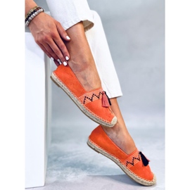 Alpargatas boho con flecos Birna Orange naranja 1