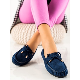 TRENDI Mocasines Ante Lazo azul marino 3