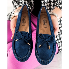 TRENDI Mocasines Ante Lazo azul marino 4