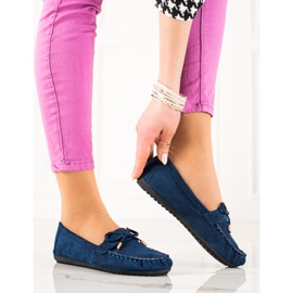 TRENDI Mocasines Ante Lazo azul marino 2