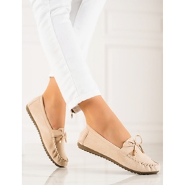 TRENDI Mocasines Ante Lazo beige 3