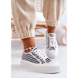 FB2 Zapatillas Bajas Con Plataforma En Blanco Y Negro Mischa 3