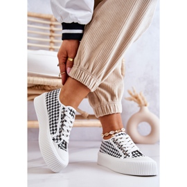 FB2 Zapatillas Bajas Con Plataforma En Blanco Y Negro Mischa 2