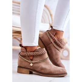 PS1 Botas Ante Con Cadena Marrón Talitha 5