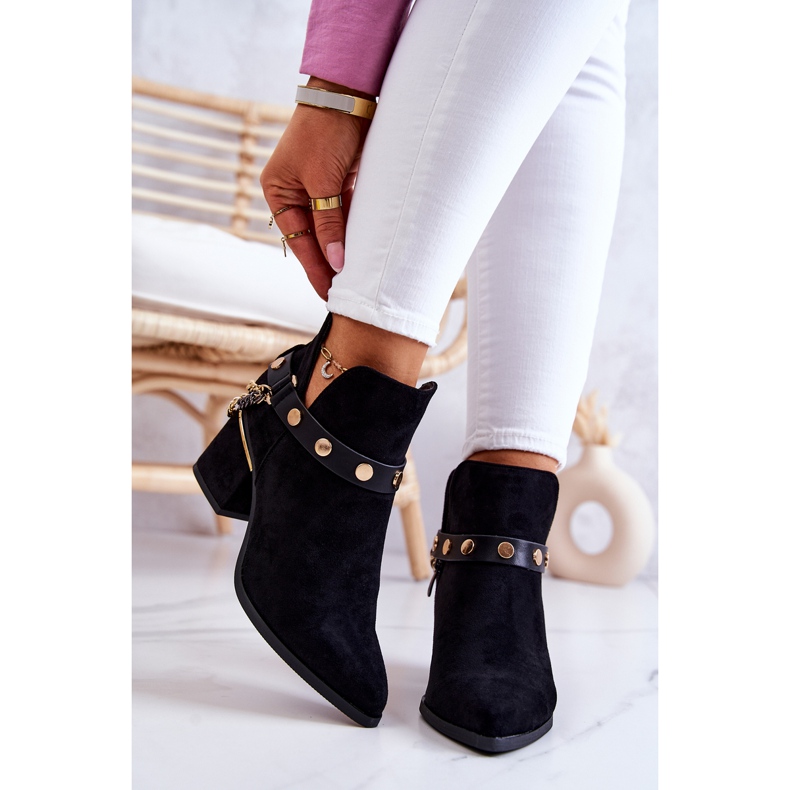 PS1 Botas Mujer Ante Con Cadenas Negro Tracy 2
