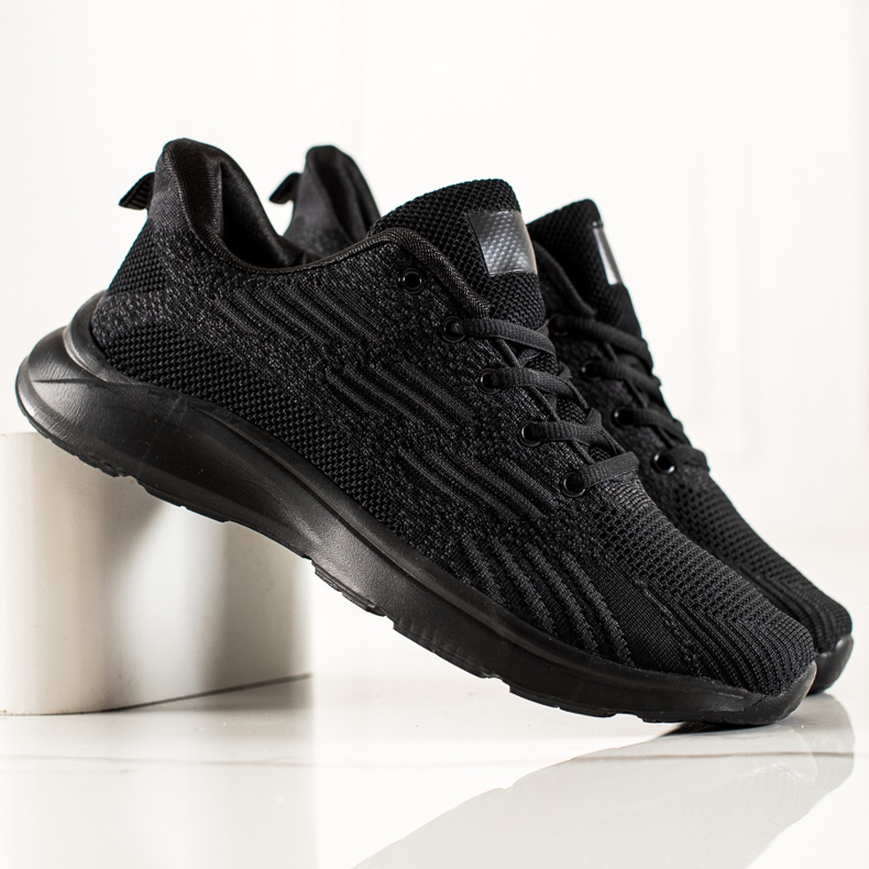 TRENDI Zapatos deportivos negros clásicos 2