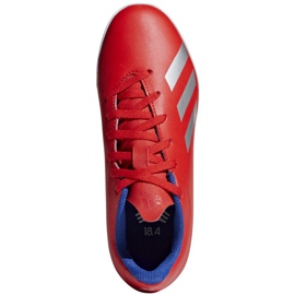 Botas de fútbol adidas X 18.4 Tf Jr BB9417 rojo naranjas y tintos 1