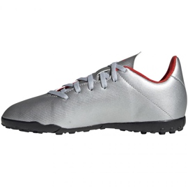 Botas de fútbol adidas X 19.4 Tf Jr F35348 rojo plata 3
