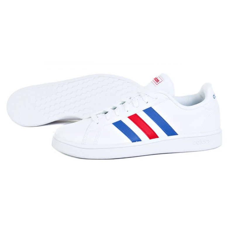 Zapatillas Adidas Grand Court Base M EE7901 blanco rojo azul 1