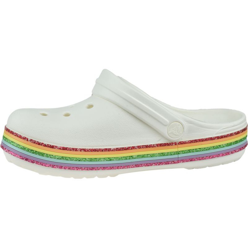 Zueco Crocs Rainbow Glitter 206151-100 blanco 1