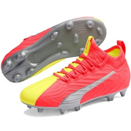 Botas de fútbol Puma One Jr 20.3 Osg Fg Ag 105972 01 rojo naranjas y tintos 3