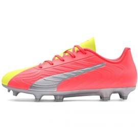 Botas de fútbol Puma One Jr 20.4 Osg Fg Ag 105973 01 rojo amarillos 2