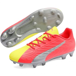 Botas de fútbol Puma One Jr 20.4 Osg Fg Ag 105973 01 rojo amarillos 3