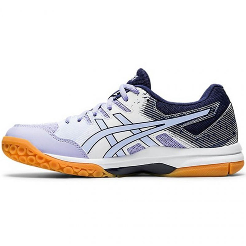 Zapatillas de voleibol Asics Gel Rocket 9 W 1072A034 103 azul marino, blanco, morado blanco 1