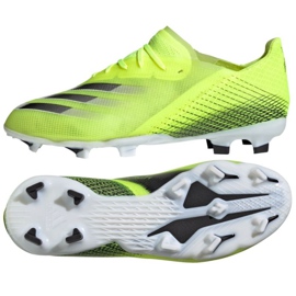 Botas de fútbol adidas X Ghosted.1 Fg Jr FW6955 neón blanco, amarillo verdoso verde 1