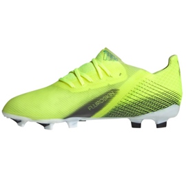 Botas de fútbol adidas X Ghosted.1 Fg Jr FW6955 neón blanco, amarillo verdoso verde 2