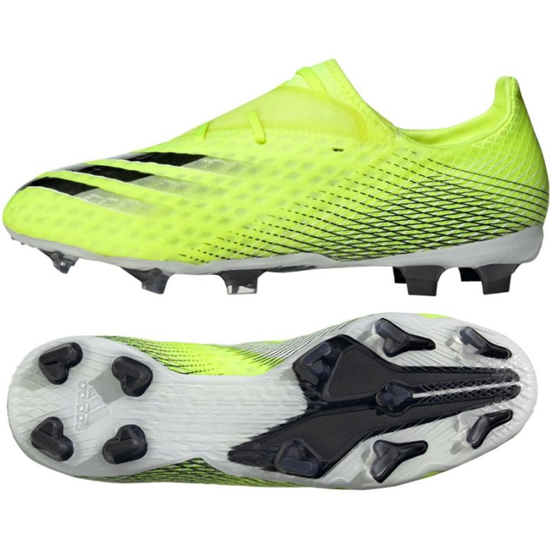 Botas de fútbol Adidas X Ghosted.2 Fg M FW6958 neón blanco, amarillo verdoso verde 1