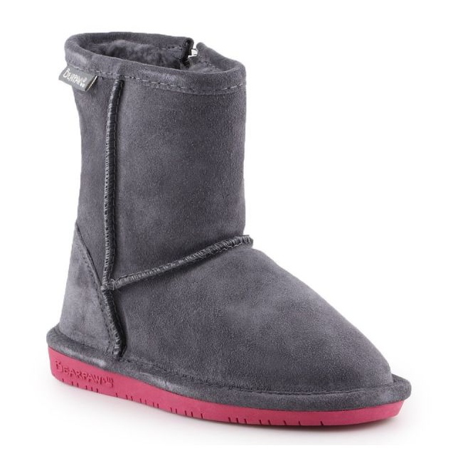 BearPaw Emma Botas de invierno para niños pequeños con cremallera 608TZ-903 Charcoal Pomberry gris 1