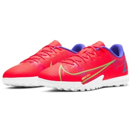 Calzado de fútbol Nike Vapor 14 Academy Tf Jr CV0822 600 rojo naranjas y tintos 3