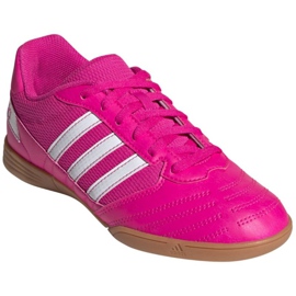 Botas de fútbol adidas Super Sala Jr G55911 rosa, blanco rosas y morados 3