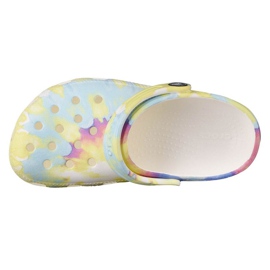 Zueco Crocs Classic Tie-Dye Graphic K Jr 205451-94S multicolor amarillo 2