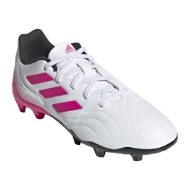 Botas de fútbol adidas Copa Sense.3 Fg Jr FX1986 azul marino, blanco, rosa blanco 3