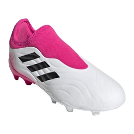 Botas de fútbol adidas Copa Sense.3 Fg Ll Jr FX1983 azul marino, blanco, rosa blanco 3