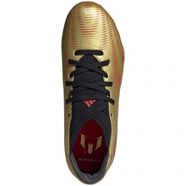 Botas de fútbol adidas Nemeziz Messi.3 Fg Jr FY0807 naranja, dorado dorado 1