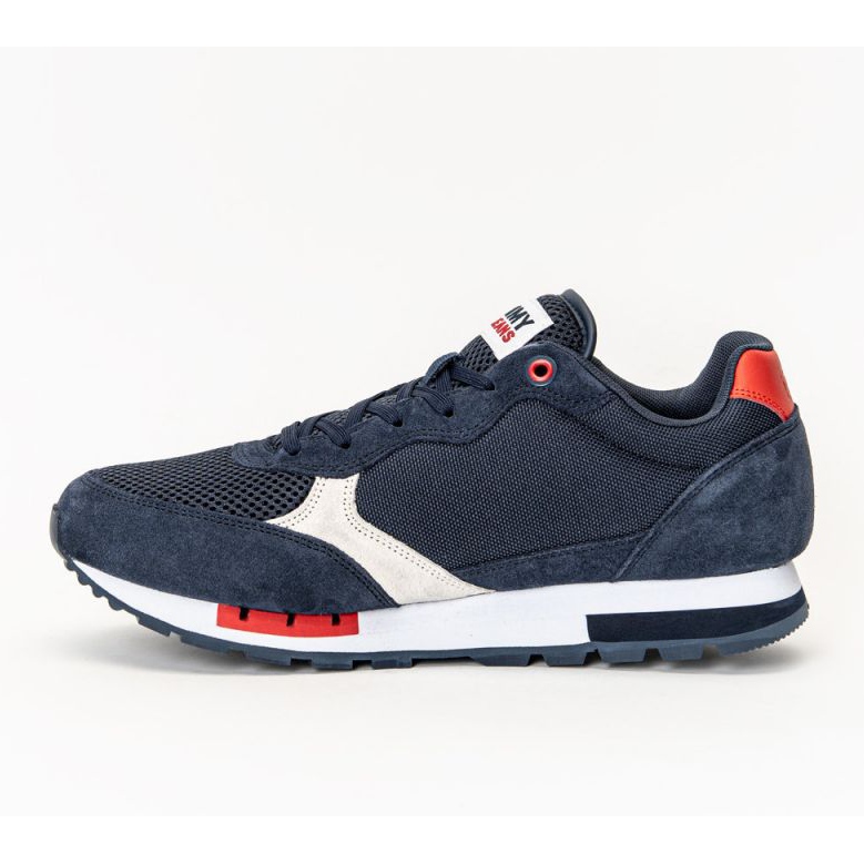 Zapatos Tommy Hilfiger Jeans Retro Runner Mix M EM0EM00699-C87 blanco azul marino 1 Zapatos Tommy Hilfiger Jeans Retro Runner Mix M EM0EM00699-C87 blanco azul marino 1
