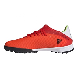 Botas de fútbol adidas X Speedflow.3 Tf Jr FY3321 multicolor naranjas y tintos 1