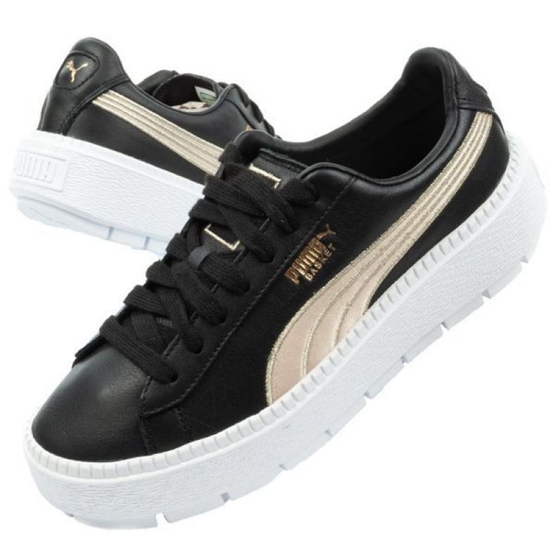 Puma Suede Plataforma Trace W 367728 01 negro dorado 1 Puma Suede Plataforma Trace W 367728 01 negro dorado 1