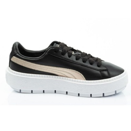 Puma Suede Plataforma Trace W 367728 01 negro dorado 3