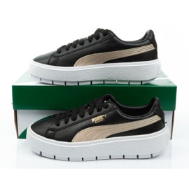 Puma Suede Plataforma Trace W 367728 01 negro dorado 9