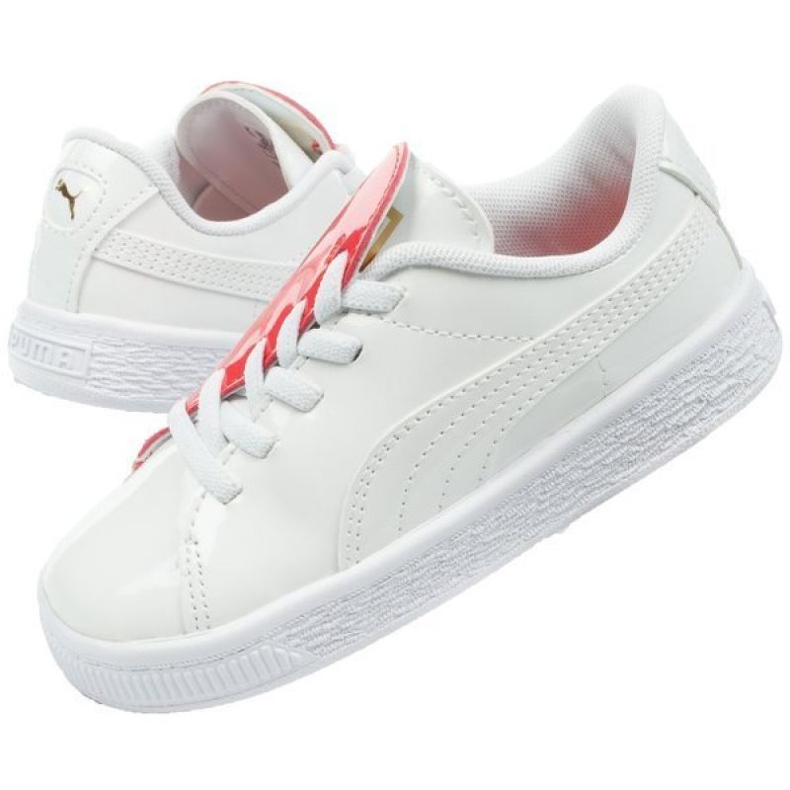 Puma Basket Crush Patent Zapatos de bebé 369676 01 blanco 1