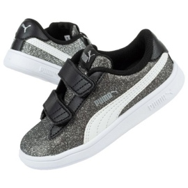Puma Smash V2 Glitz Glam Jr 367380 04 negro plata 1