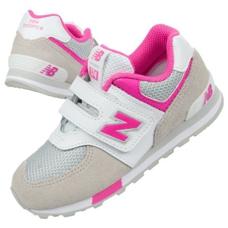 Zapatillas New Balance Jr YV574FNG rosa gris 1