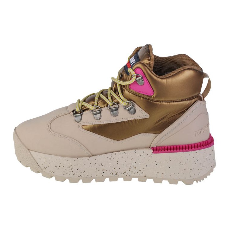 Bota con plataforma plana híbrida de Tommy Hilfiger Jeans W EN0EN01589-ACE beige 1