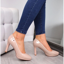 Bombas lacadas en la plataforma Sergio Leone W SK53C blanco rosa 2