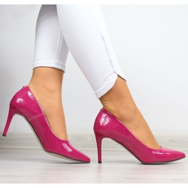 BM Zapatos de salón con tacón de aguja lacado Juma W CIT2565I fucsia rosado 2