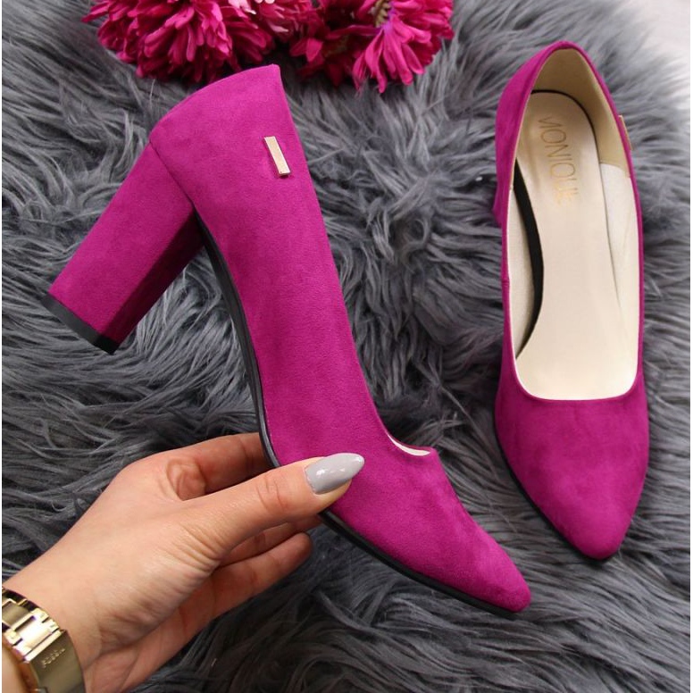 Bombas en el poste de Monique W AN866H fucsia blanco rosa 1