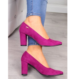 Bombas en el poste de Monique W AN866H fucsia blanco rosado 3